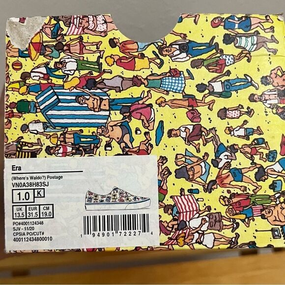 Vans Wheres Waldo? Limited‎ Edition Canvas Sneakers Kids Sz 1 Athletic Shoes Y2K - Picture 9 of 10